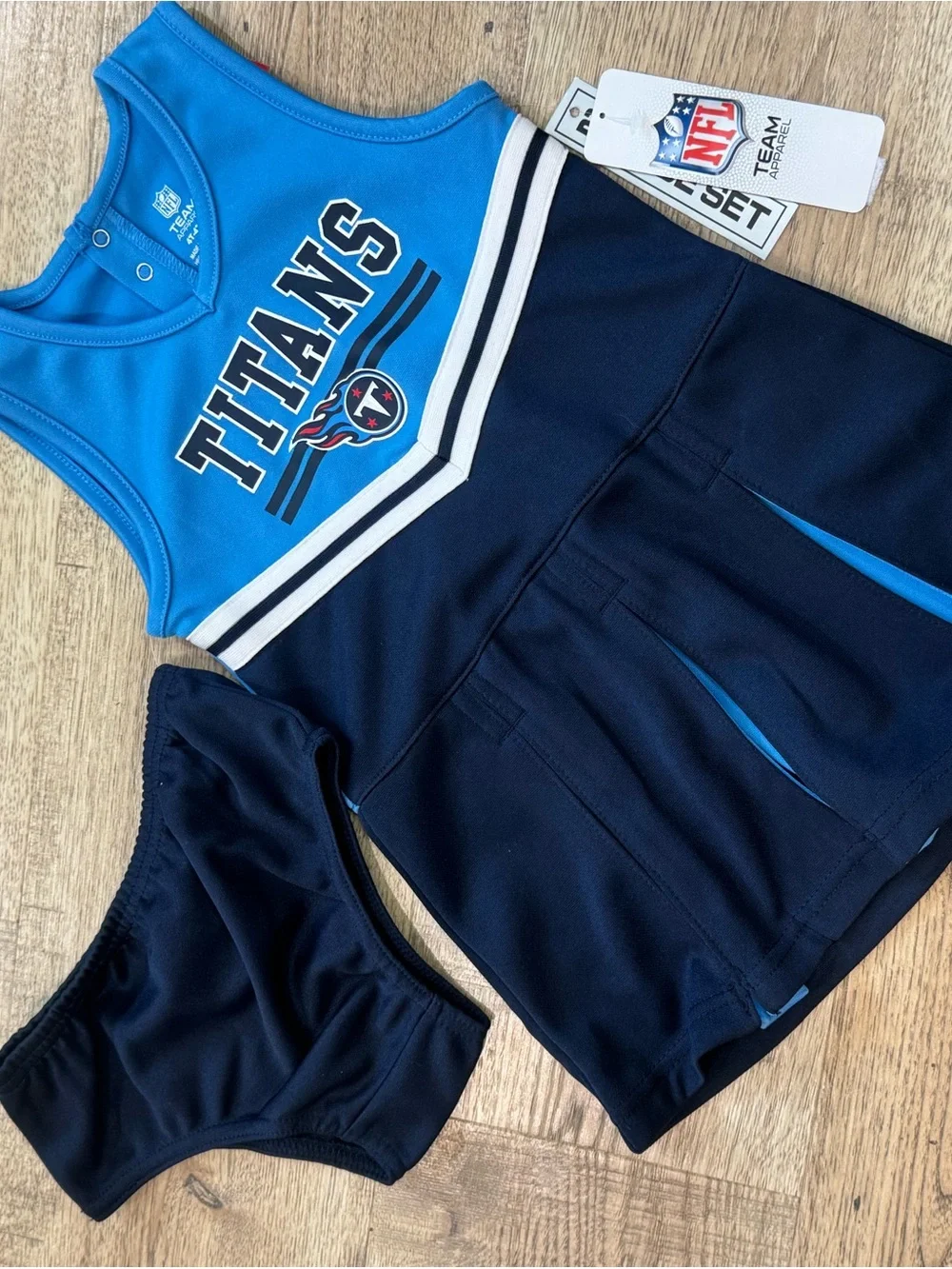 Girls Titans Cheer Dress Set in Blue & Navy